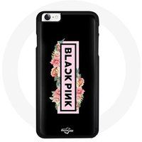 Maniacase Etui voor iPhone 7 Blackpink K-pop Groep Zwart Roze Logo Zwarte Achtergrond