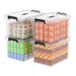 SPACEXPERT Boîtes de rangement portables en plastique transparent avec couvercles, Récipient organisateur avec poignée et clips, 50 L x 4, Taille : 51*39*33 cm