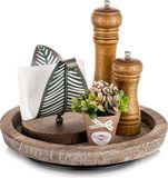 Merkloos Houten Dienblad Rond Bruin