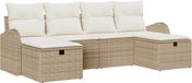 vidaXL - Canapé - 6 - pcs - Beige - et - Crème - poly - rotin