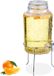 Merkloos Relaxdays Drankdispenser met houder - 5 liter - Tapkraan - Beugelsluiting - Glas - Transparant/Zilver
