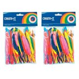 Merkloos / Sans marque Gekleurde knutsel veertjes - set 200x - Hobby/decoratie sierveren - Knutselen - formaat 14 cm