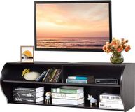 Markenlos Wandmontabele en vrijstaande TV-standaard, moderne houten TV-kast met 3 open vakken, TV-plank voor televisies van 32-55 inch, TV-meubel, 123 x 41 x 41 cm