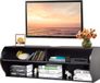 Markenlos Wandmontabele en vrijstaande TV-standaard, moderne houten TV-kast met 3 open vakken, TV-plank voor televisies van 32-55 inch, TV-meubel, 123 x 41 x 41 cm