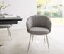DELIFE Fauteuil Caja-Flex avec accoudoir, 4 pieds, acier inoxydable, bouclé, gris argenté