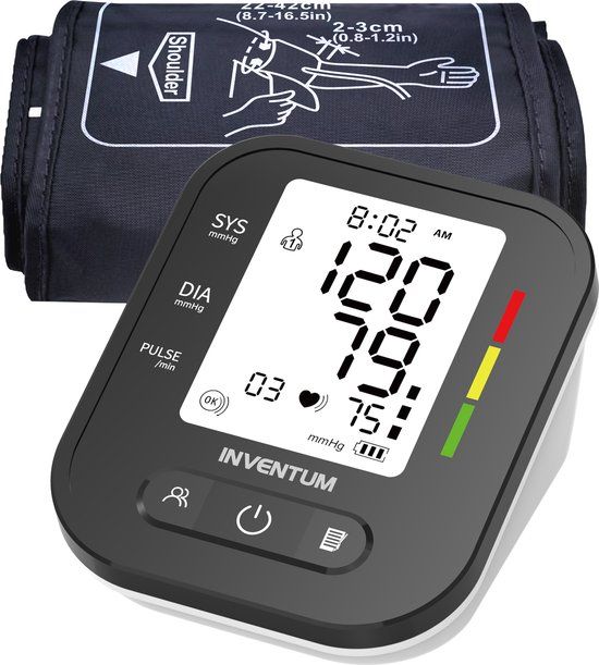 Inventum BDA435 - Bloeddrukmeter voor Bovenarm - Volautomatisch - Hartslagmeter - Manchet 22-42cm - Inclusief Batterijen