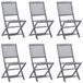 Acaciahout Fauteuils pliants 6 pc avec coussins