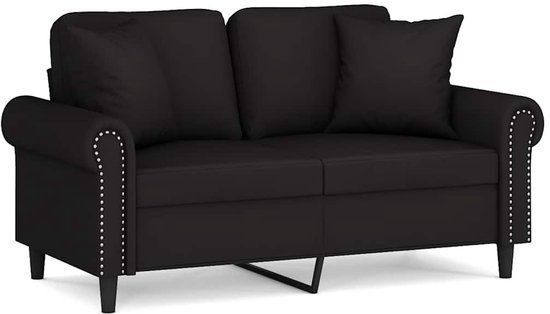 vidaXL Tweezitsbank met sierkussens 120 cm fluweel zwart