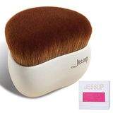 Jessup Makeup Brush Flat Top Kabuki Brush for Face Blush Liquid Powder Foundation Brush for Blending Buffing Stippling with Gift Box Light Gray SF002 C-SF002