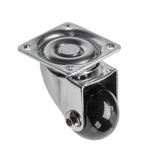 GTV - BRAZYLIA meubelwiel zonder rem - Zwenkwielen voor meubels - Staal/PC/PU - Diameter 75 mm - 360 graden zwenkwielen - Totale belasting per wiel 64 kg - Zwart