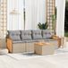 Maison Exclusive - Ensemble de meubles de jardin 5 pièces avec canapé et coussins, beige, en polyrotin
