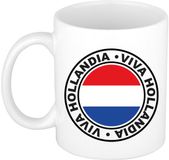 Bellatio Decorations Cadeau koffiemok Viva Hollandia - vlag - I love - 300 ml - keramiek