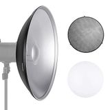 NEEWER 55 cm metalen schoonheidsschotel Bowens Mount Reflector met witte diffuser, honingraatrooster voor stroboscoopflits videolamp, compatibel met Godox AD600 NEEWER CB60 Q4 Vision 4 S101-serie