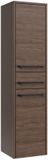 Badplaats Badkamerkast Florence 30 x 35 x 130 cm – Walnoot Bruin – Hangende Kolomkast met 2 Deuren en 1 Lade