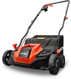 FUXTEC Fx-ev320eco scarificateur électrique, aérateur de gazon 1300w, largeur 32 cm et profondeur -12 à +10 mm, bac de ramassage 40 l