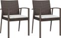 vidaXL Tuinstoelen 2 st met kussens 56,5x57x83 cm poly rattan bruin