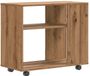 vidaXL Bijzettafel 70x35x55 cm bewerkt hout artisanaal eikenkleurig