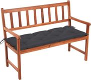 vidaXL Tuinbank met kussen, 120 cm, massief acaciahout