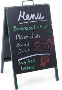 Hendi Krijt- Stoepbord met Metalen Lijst 50x85cm - Zwart