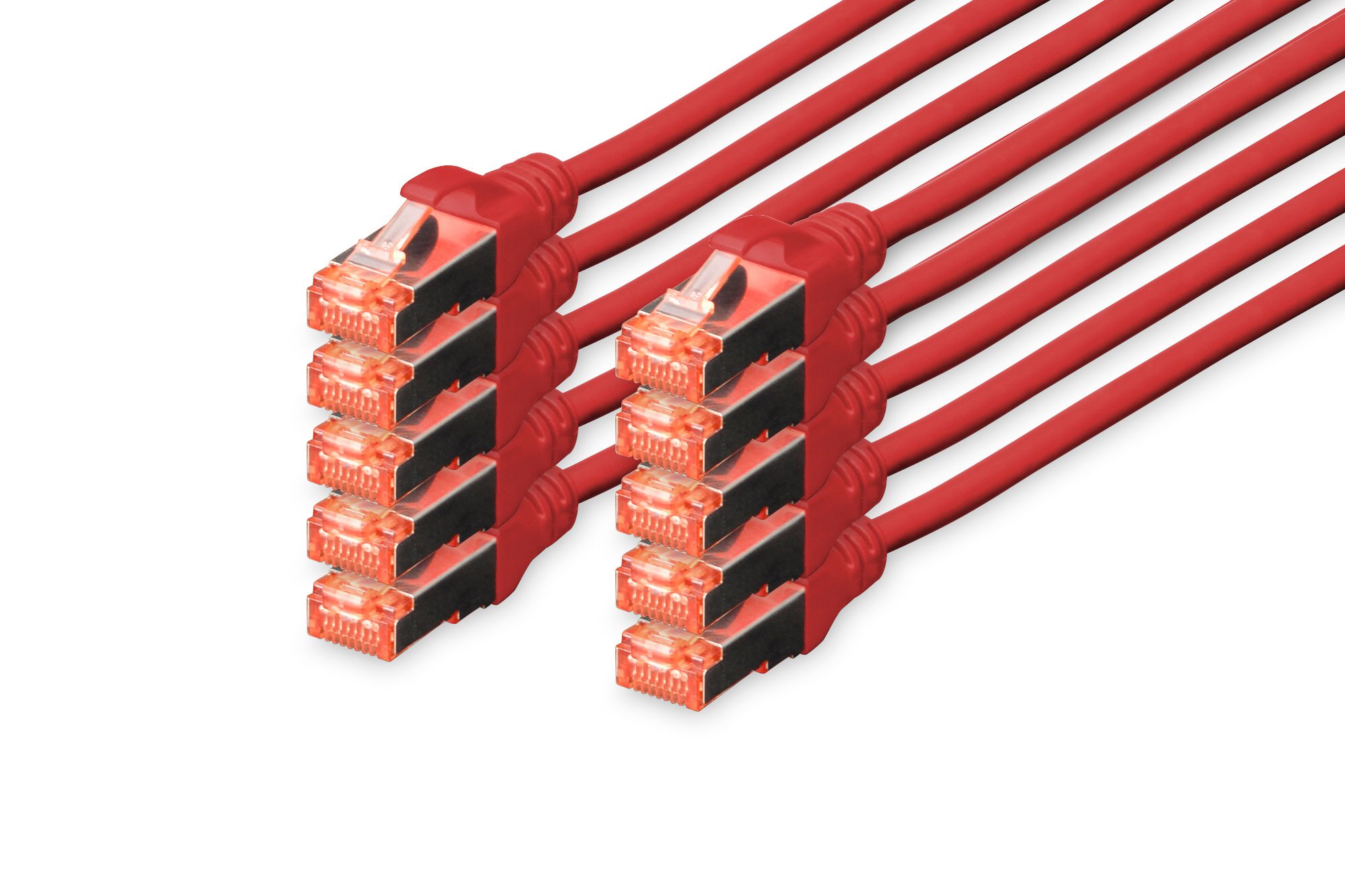 Digitus Professional DK-1644-030-R-10 Netwerkkabel 3m Rood (10 stuks)