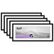 Americanflat 11 x 27 fotolijst, set van 12,7 cm, zwart, te gebruiken als 8 x 24 fotolijst met mat of 11 x 27 lijst zonder mat, fotolijsten, collage muurdecoratie met plexiglas cover - galerij