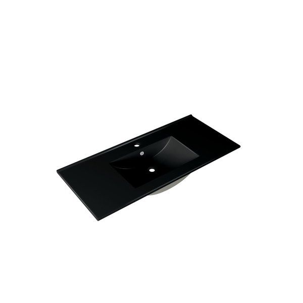 Adema Night meubelwastafel 101x2x46cm Mat Zwart