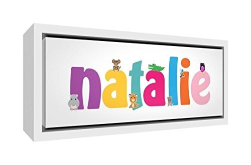 Little Helper Little Helper NATALIE3084-FC-15DE hout ingelijste canvasdruk gepersonaliseerd met meisjesnaam, Natalie, 34 x 84 x 3 cm, groot