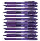 Pentel EnergelX BL107 Rollerball Pen, Retractable, 0.7mm Tip, Purple, 12 Count