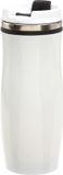 Merkloos / Sans marque RVS Warmhoudbeker/warm houd beker winter wit/zwart 400 ml - Isoleerbeker/thermosbekers - Dubbelwandig