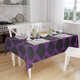 Bonamaison Tafelkleed, Anti-Mold, Sneldrogend, Waterdicht, 100% Polyester Tafellaken, Paars, zwart, 140 x 160 Cm