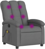 vidaXL Massagestoel verstelbaar stof donkergrijs