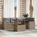 Maison Exclusive - Ensemble de meubles de jardin 6 pièces avec canapé et coussins, beige, en polyrotin