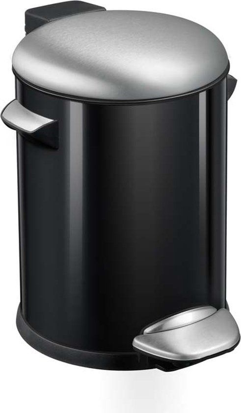 EKO Pedaalemmer Belle Deluxe 5 L Zwart Mat RVS