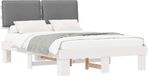 vidaXL Bedframe met Gevoerde Hoofdbord Lichtgrijs 140 x 200 cm