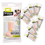 Ferplast Goodbite Natural M botspel voor mondhygiëne, ham, middelgrote hond, 8-25 kg, 9 stuks elk 70 g, totaal 630 g