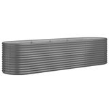 VidaXL Plantenbak 296x80x68 cm Gegalvaniseerd staal Grijs