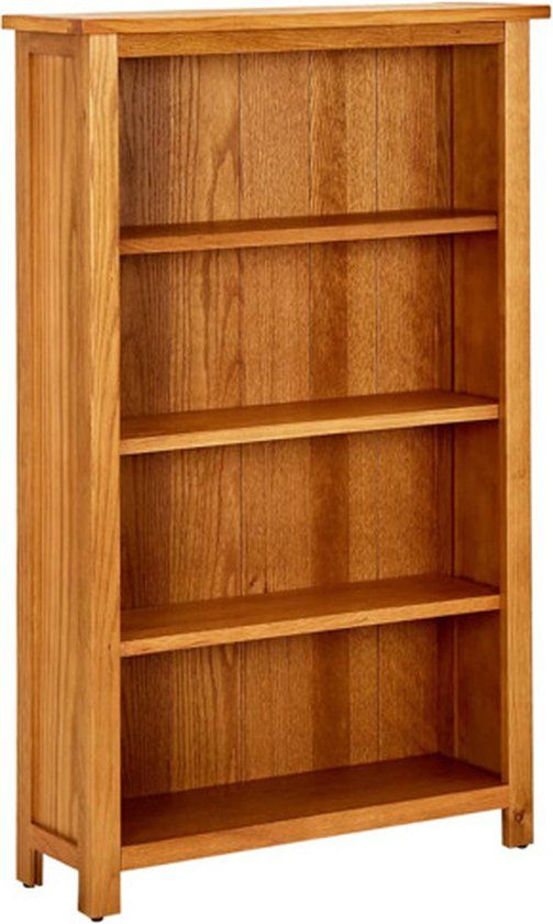 vidaXL Boekenkast met 4 planken, 70 x 22 x 110 cm, massief eikenhout