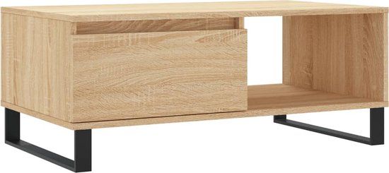 vidaXL Salontafel 90x50x36,5 cm bewerkt hout sonoma eikenkleurig