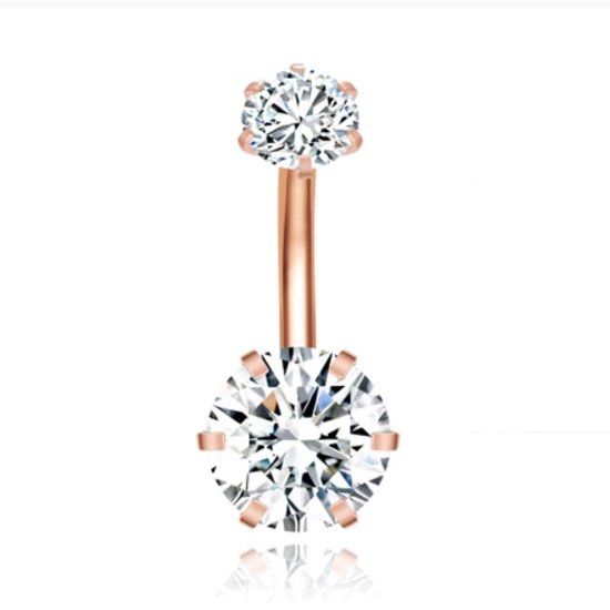 LGT JWLS Lookinggoodtoday Piercing met 6-kant Zirkonia - Hexagon Rosegoudkleurig