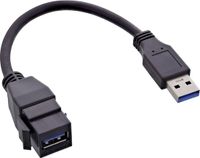 InLine USB-A Keystone module - USB-A (m) | USB3.0 5 Gbps | zwart | 0,20 meter