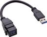 InLine USB-A Keystone module - USB-A (m) | USB3.0 5 Gbps | zwart | 0,20 meter