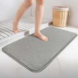 VOUNOT® Set van 2 Badmat Antislip, Microvezel Badkamer Mat Absorberend, Pluizig & Snel Droog, Machinewasbaar Douchemat, 50x80cm, Grijs