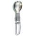 Optimus Titanium Folding Spork – Ultralicht 2-in-1 kampeerbestek bestaande uit een vork en lepel van puur titanium | Opvouwbare handgreep, gepolijst oppervlak | 18 g
