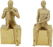 Merkloos DKD Home Decor Decoratieve figuren Gouden Hars (10 x 11.7 x 21.5 cm) (2 stuks)