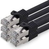 1aTTack.de 3.0m CAT7 LAN-netwerkkabel RJ45 10 Gigabit, 5 stuks - zwart