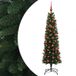 vidaXL Smalle kunstkerstboom met kerstballen 120 cm 150 LED's Warmwit