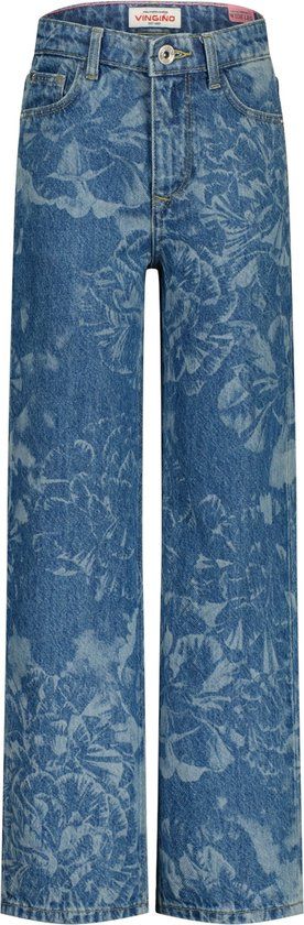 Vingino Cato laser - Meisjes - Maat 10 - Katoen - Mid Blue Wash