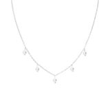 Lucardi Dames Stalen ketting met parels - Ketting - Staal - Zilverkleurig - 47 cm