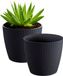 Prosperplast Plantenpot - 2x - antraciet - kunststof - D16 x H14 cm