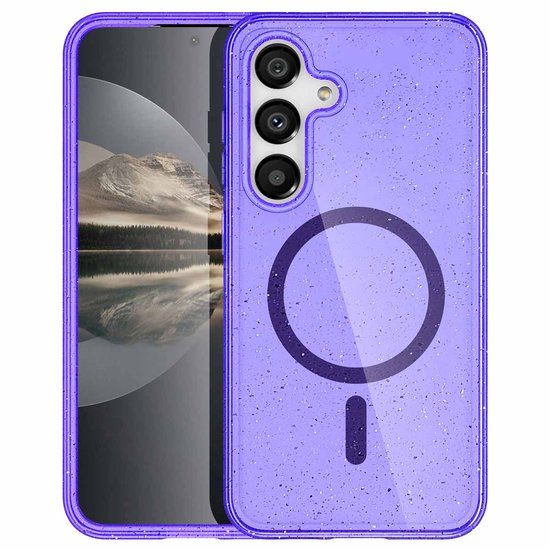 imoshion Sparkle Backcover met MagSafe voor de Samsung Galaxy S25 - Glitter Paars